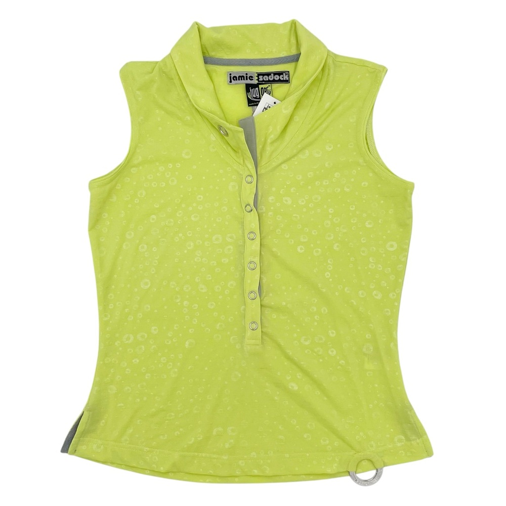 NEW Jamie Sadock Hugger Sleeveless Golf Polo Tank Green Women's Size Small Retro